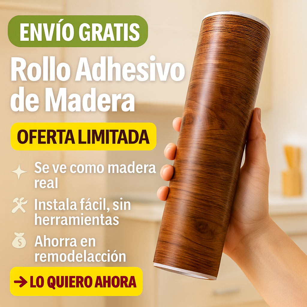 MaderaFácil™ – Vinilo Renovador Premium 10 metros