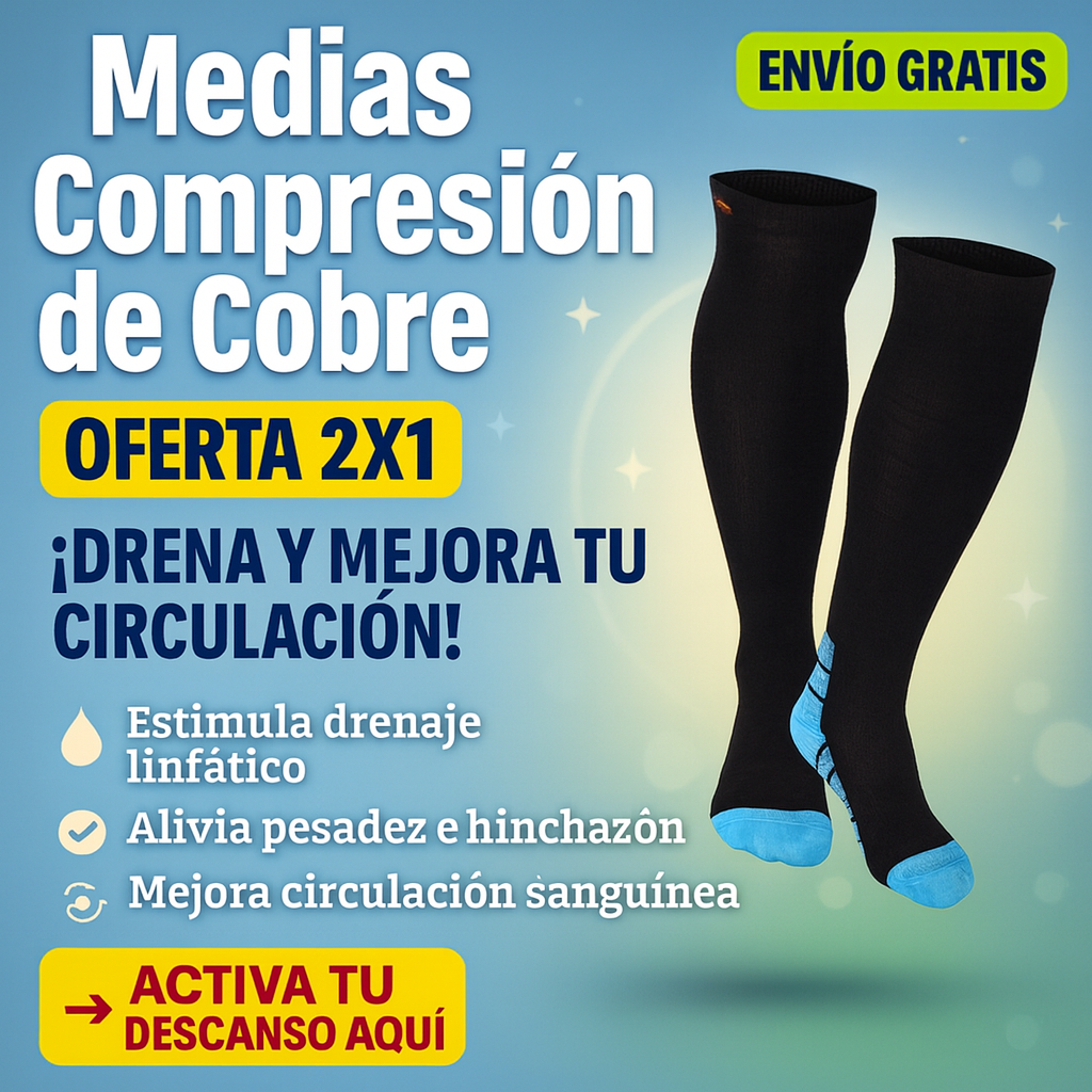 Calcetines Compresión con Fibra de Cobre 2x1