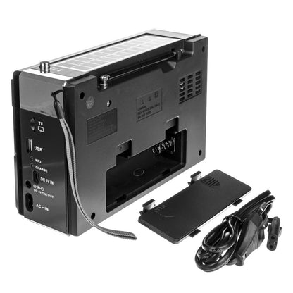 Radio Solar Retro Multifuncional (Linterna + Cargador + Radio AM/FM).