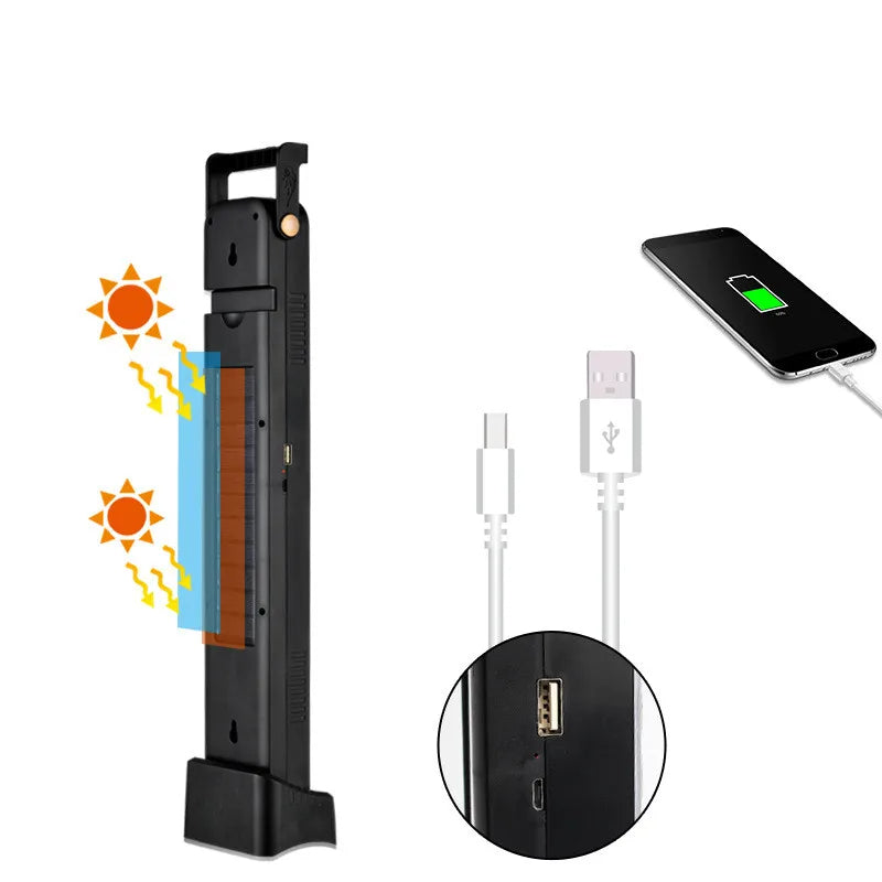 Linterna Solar Emergencia multifuncional (Panel solar + Cargador Celular + LED Potente)