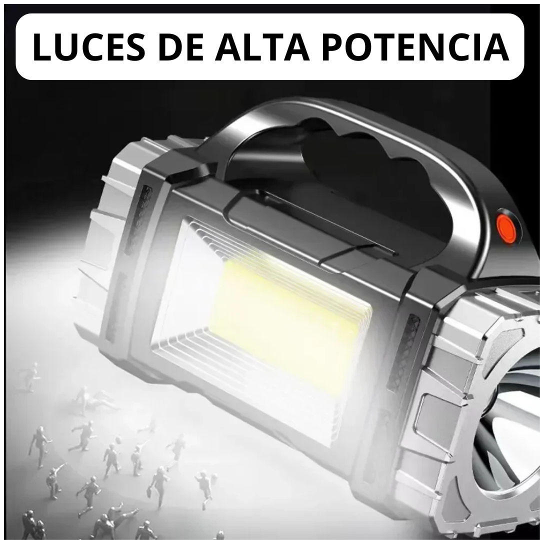 Linterna Multifuncional con Carga Solar (Batería Solar + Cargador Celular)