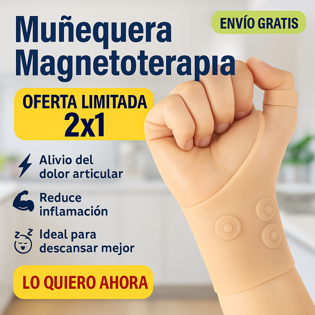 Muñequera Terapéutica MagnetoFit 2x1 | Reduce dolores y molestias