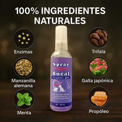 Spray Bucal Para Perros y Gatos 100 ML